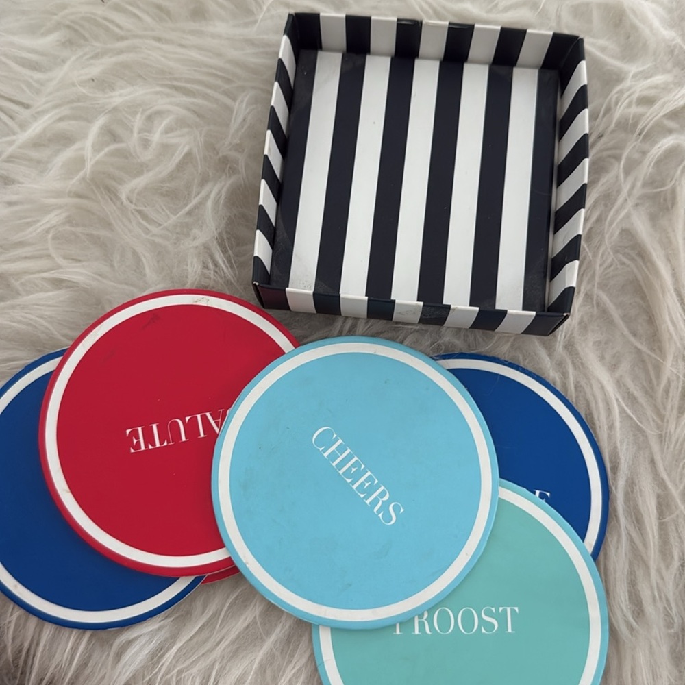 NIB J. Crew CHEERS Coasters- 6